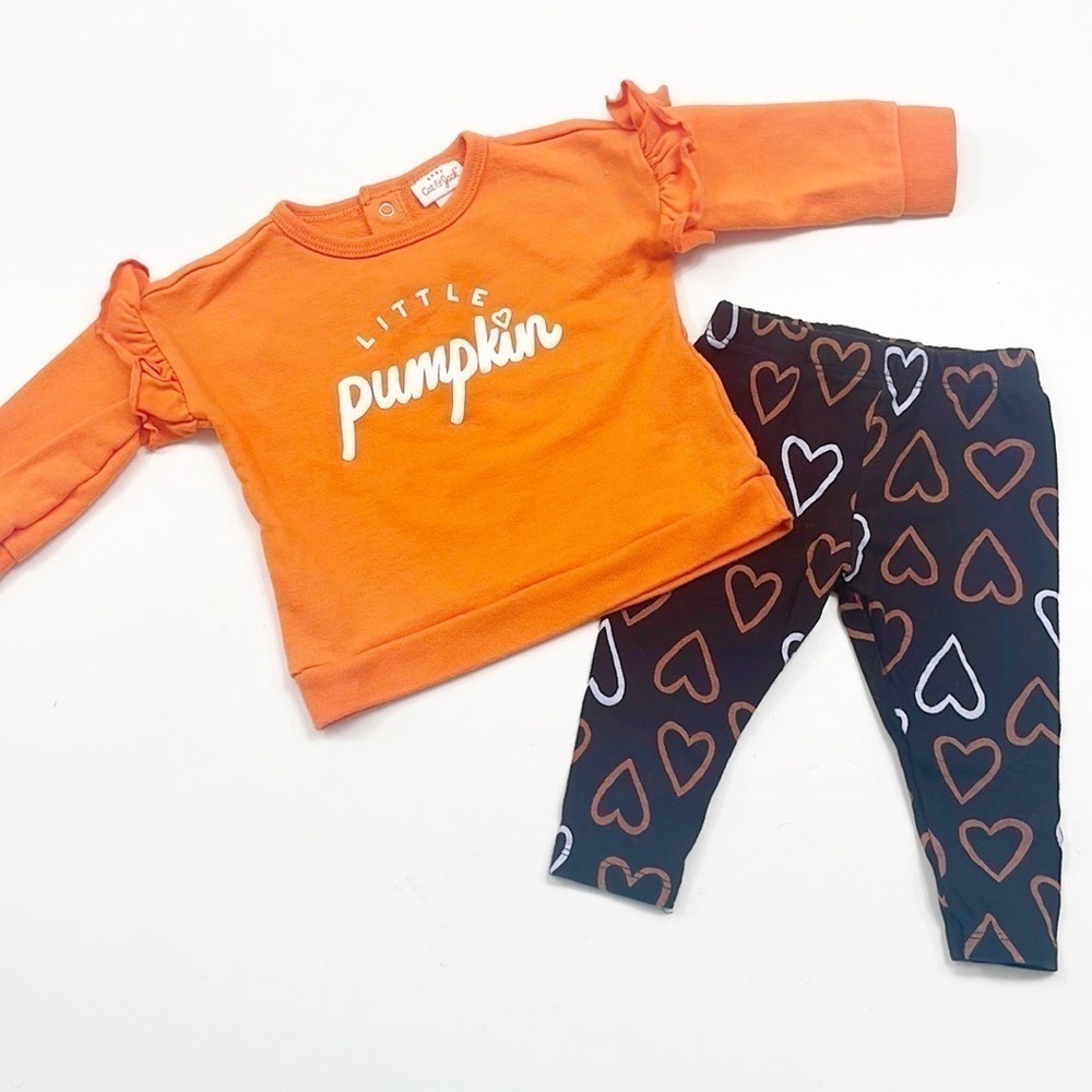 Cat & Jack Little Pumpkin baby girls matching set